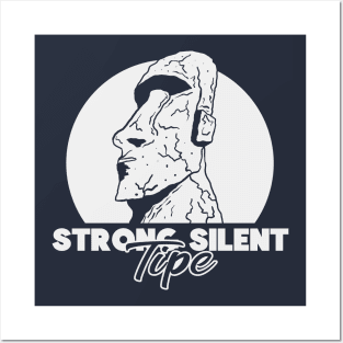 Strong Silent Moai (Mono) Posters and Art